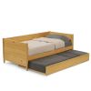 Twin Solid Wood Daybed with Roll Out Trundle Bed Frame