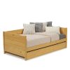 Twin Solid Wood Daybed with Roll Out Trundle Bed Frame