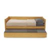 Twin Solid Wood Daybed with Roll Out Trundle Bed Frame