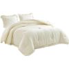 Oversized Microfiber 3-Piece Comforter Set with Ruffled Edge Trim