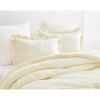 Oversized Microfiber 3-Piece Comforter Set with Ruffled Edge Trim