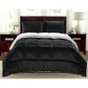 Ultra Soft Sherpa Wrinkle Resistant Comforter Set in Black