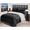 Ultra Soft Sherpa Wrinkle Resistant Comforter Set in Black