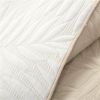 Lightweight Fern Leaf Reversible 3-PC White Beige Cotton Quilt Set