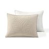 Lightweight Fern Leaf Reversible 3-PC White Beige Cotton Quilt Set