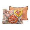 Boho Floral Lightweight Cotton Orange Mauve Yellow 3-Piece Quilt Set