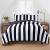 Reversible Navy White Stars Stripes 100-Percent Cotton Quilt Set