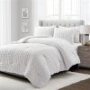 Microfiber Crinkled Texture Comforter Set White