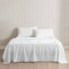 4 Piece 100-Percent Cotton Sheet Set in White with Lace Trim