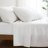 4 Piece 100-Percent Cotton Sheet Set in White with Lace Trim