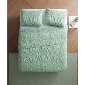 Coastal Beach Starfish Seashell Seahorse Light Green Teal Quilt Set (Color: Light Green Teal, size: King)