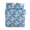 Aqua Blue Cream Beach Sea Shells Coral Fish Coastal 3-Piece Quilt Set