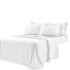 6-Piece White Microfiber Sheet Set with Ruffled Edges