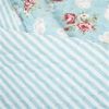 Vintage Rose Ruffle Edge Light Quilt Set in Blue White and Pink