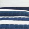 Navy White Stripe Cotton Lightweight Quilt Set