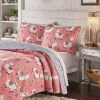 Reversible Floral Llama 100-Percent Cotton Quilt Set