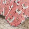 Reversible Floral Llama 100-Percent Cotton Quilt Set