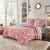 Reversible Floral Llama 100-Percent Cotton Quilt Set
