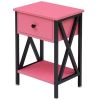 Set of 2 - 1-Drawer Nightstand Bedside Table