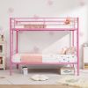 Metal Twin over Twin Bunk Bed Frame with Two Side Ladders