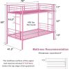 Metal Twin over Twin Bunk Bed Frame with Two Side Ladders