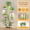 Modern Tall Indoor Plant Stand Display Shelf with Grow Lights