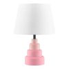 Small Desk Light Table Lamp with White Fabric Shade for Bedside Nightstand