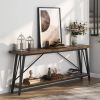 Heavy Duty 70-inch Industrial Wood Top Sofa Table with Metal Frame