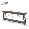 Heavy Duty 70-inch Industrial Wood Top Sofa Table with Metal Frame