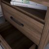 Modern 2-Drawer Bedside Table Nightstand with Open Shelf