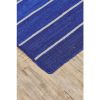 Striped Hand-Tufted Wool/Cotton Blue Area Rug