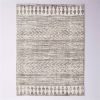 Grey Ivory Chevron Stripe Geometric Boho Style Area Rug