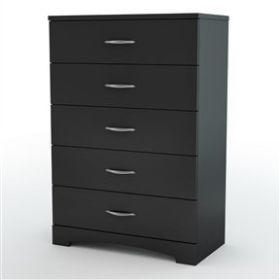 Modern 5-Drawer Bedroom Chest (Color: Black)
