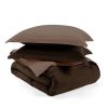 3-Piece Microfiber Reversible Comforter Set in Taupe Brown