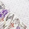 Lightweight Purple Grey White Floral Quilt Set