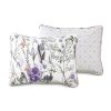 Lightweight Purple Grey White Floral Quilt Set