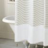 72-inch Stripes Cotton Shower Curtain with Tassels