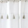 72-inch Stripes Cotton Shower Curtain with Tassels