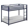 Twin over Twin size Modern Low Height Metal Bunk Bed