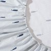 Coastal Beach 100-Percent Cotton Navy Blue White Stripe Sheet Set