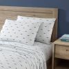 Coastal Beach 100-Percent Cotton Navy Blue White Stripe Sheet Set
