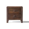 Farmhouse Style Solid Pine Wood 2-Drawer Nightstand Bedside Table