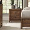 Farmhouse Style Solid Pine Wood 2-Drawer Nightstand Bedside Table