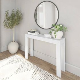 Solid Wooden Modern Accent Console Table / Sofa Table (Color: White Wood)