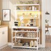 Modern Industrial Kitchen Baker's Rack with Multi-Color LED Lights