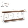 Industrial 70-inch Wood Top Console Sofa Table with Heavy Duty Metal Frame