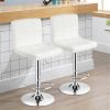 Set of 2 Modern Adjustable Height Barstools w/ Comfortable PU Leather Seat