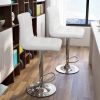 Set of 2- Faux Leather Barstool with Low Back Swivel Seat