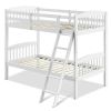 Twin over Twin Wooden Bunk Bed with Ladder
