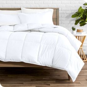 All Season Super Soft Down Alternative Comforter Set (Color: White, size: King/Cal King)